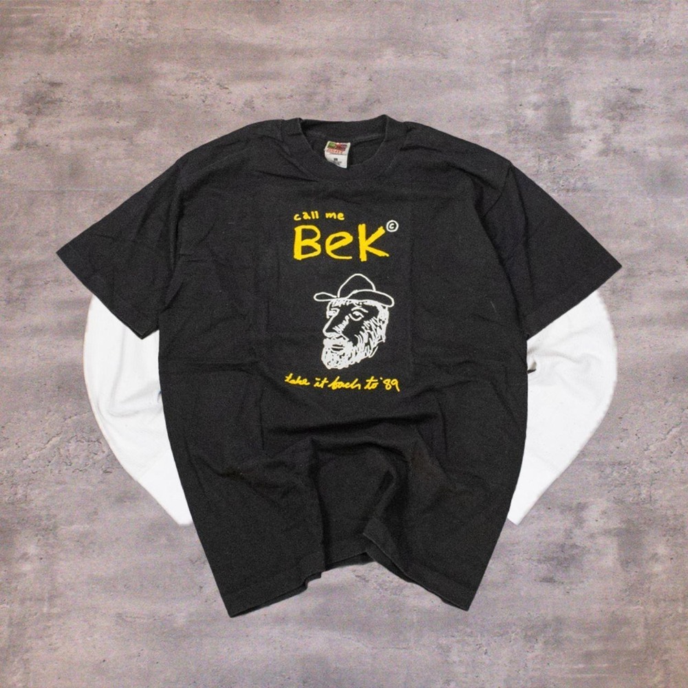 90's Fruit Of The Loom Call Me Bek Take it Back to 89 Band Rock Black Tee